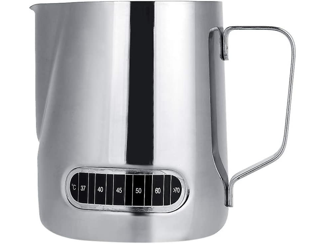 Jarra Para Espuma De Leite De 600 Ml Com Visor De Temperatura, Jarra De Leite De Aço Inoxidável, Espuma Para Café E Cappuccino Brilvibera
