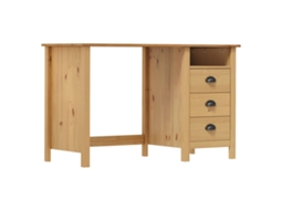 Vidaxl Secretária Hill C/ 3 Gavetas 120x50x74 Cm Pinho Maciço