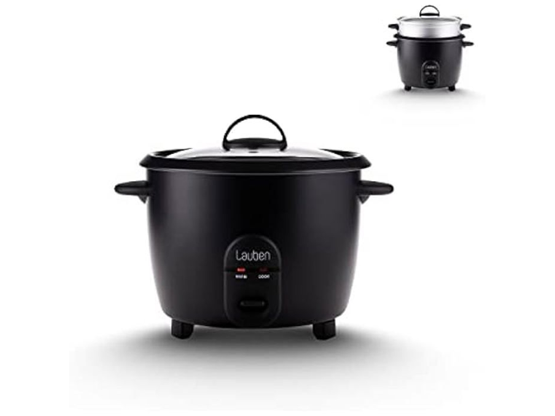 Robot De Arroz Lauben 600bc Capacidade 0,6 L Inserto De Vapor Metálico Tampa De Vidro Temperado