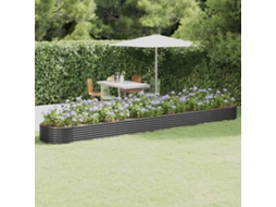 Vidaxl Canteiro Elevado Jardim 544x100x36 Aço Galvanizado Antracite