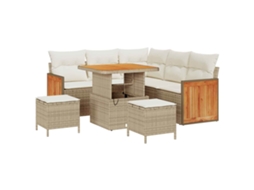 Maison Exclusive - Conjunto De Sofá De Jardim Com Almofada 8 Pcs Bege E Creme
