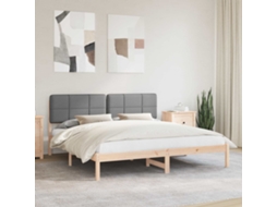 Vidaxl Estrutura De Cama Com Cabeceira Estofada Cinzento-claro