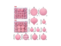 Set Caixa Natal 4cm6cm8cm/48un, Bolas Plásticas Felpudas Especiais, Enfeites De Natal Artesanais Igvtrade