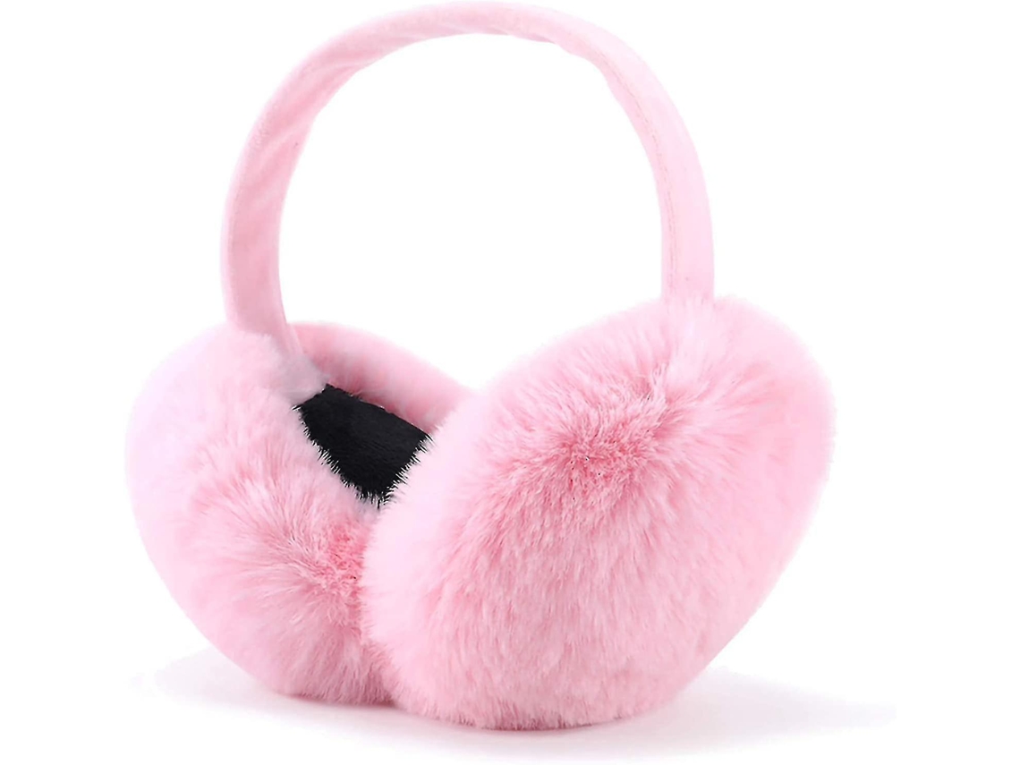 Auriculares de inverno de pelo falso quentinhos, plegáveis para exterior rosa 1 S/MARCA