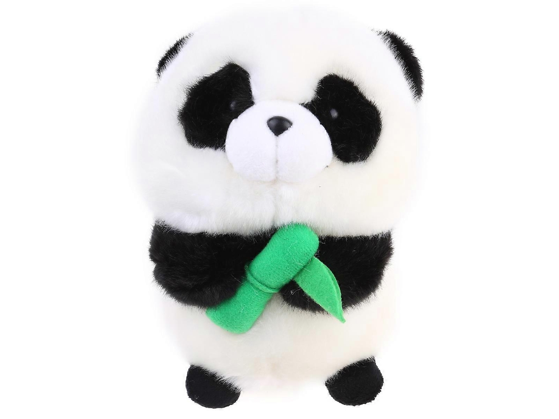 Brinquedo De Pelúcia Panda Com Bambu, Branco E Preto, 19cm
