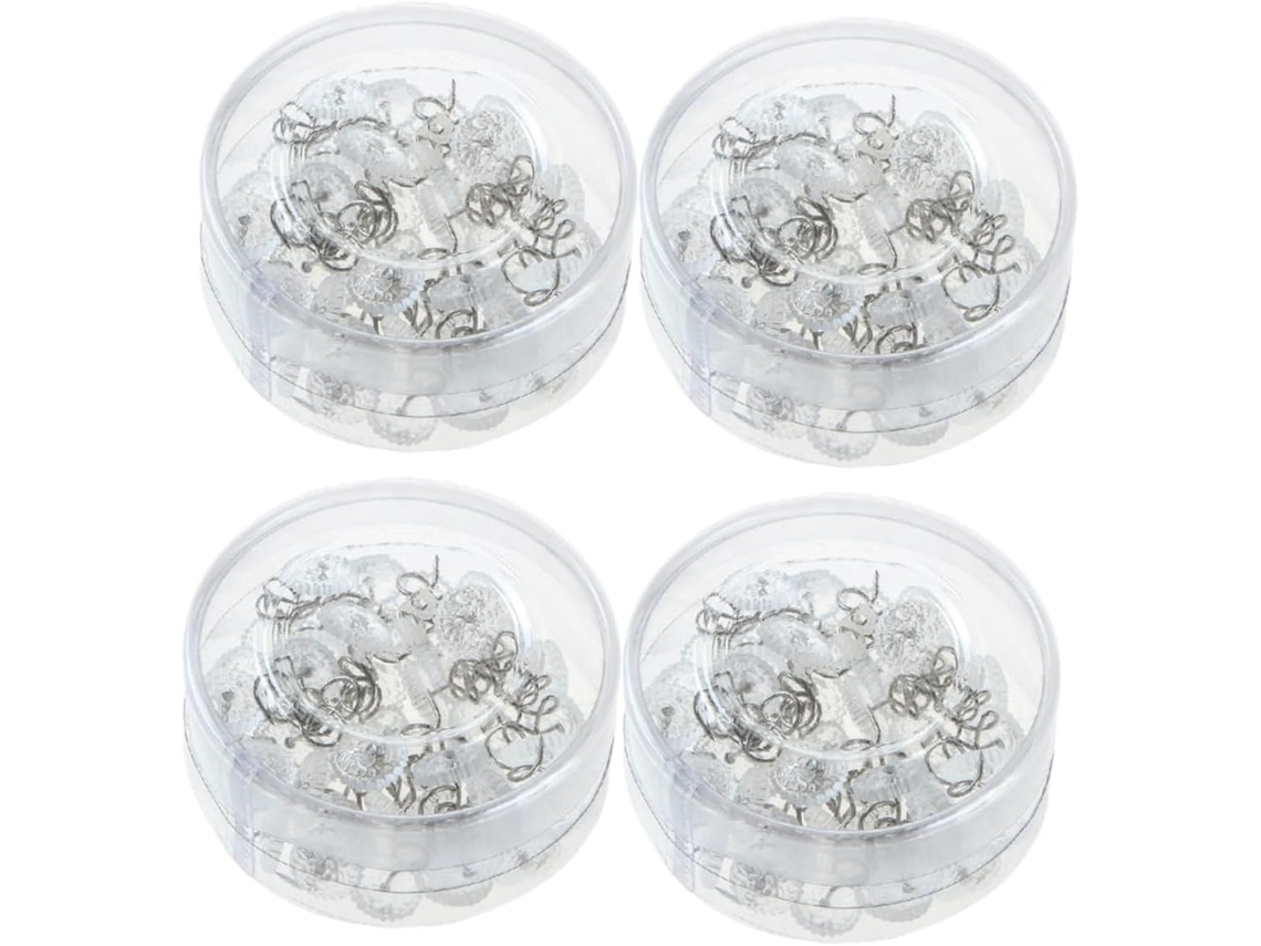 4 Alfinetes de Estofamento, Espirais com Cabeças Transparentes para Fixar Lençóis, Cobertores Sofá e CHABERLU