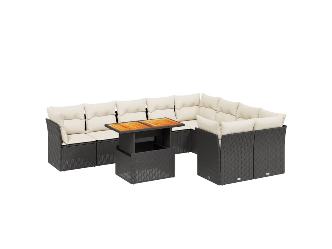 Garden Sofa Set, Garden Sofa Sets Vidaxl Preto Rattan / Vime (n/a)