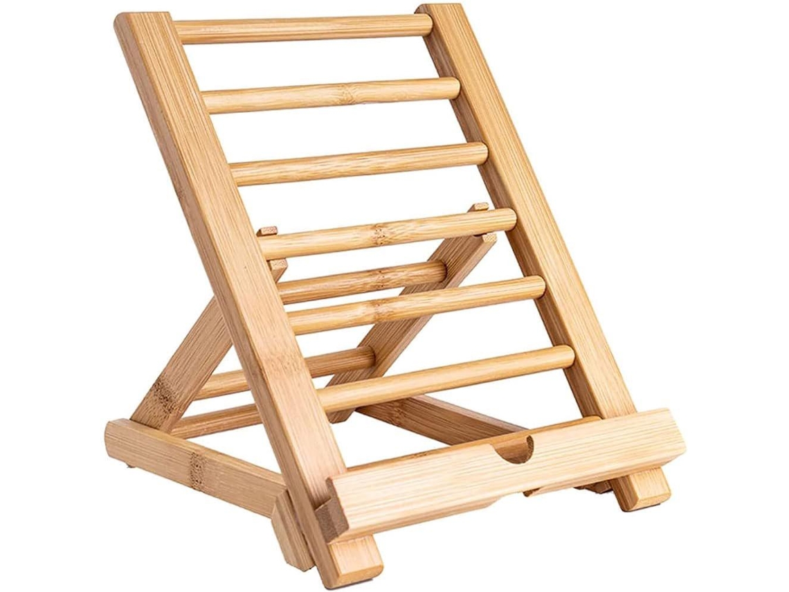Suporte De Bambu Para Tablet E Celular, Para Mesa, Compatível Com Iphone, Ipad, Tablets E Todos Os Telefones (2)