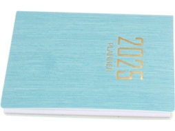 Agenda Diária A7 2025, Caderno Listrado Azul Com Capa Em Couro Sintético, Agenda Mensal E Semanal, Papel Grosso Para Gokoco