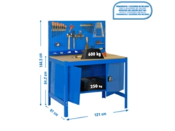 Bancada De Trabalho Sem Parafusos Simonwork Bt2 Cabinet 1200 Blue/wood