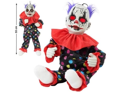 Figura DISFRAZZES Palhaço Zombie Luz e Som (55 cm - Halloween)