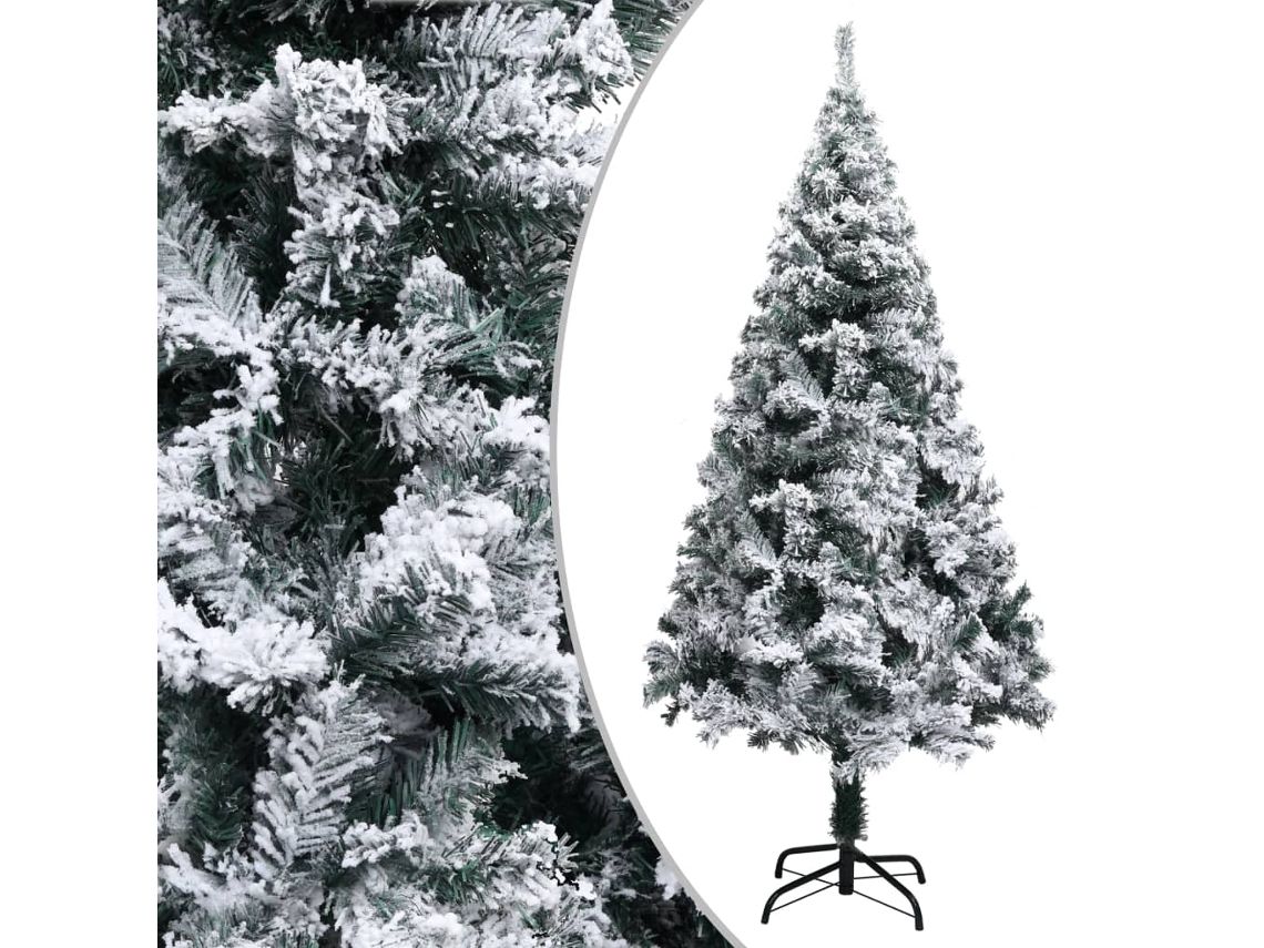 Vidaxl Árvore De Natal Artificial C/ Flocos De Neve 150 Cm Pvc Verde