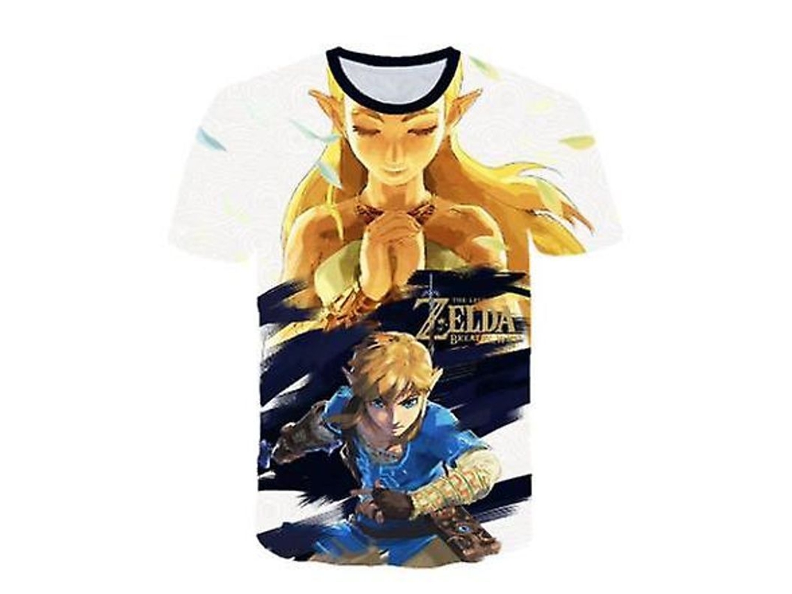 Camiseta Manga Curta, Meninos e Meninas, Zelda, Cartoon, Anime, Impressão 3d, Novidade, Confortável | S/MARCA