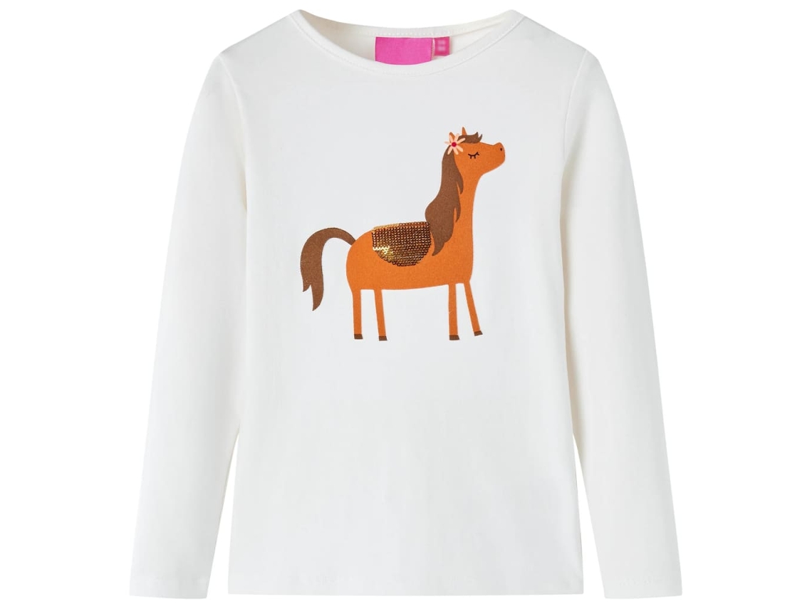 T-shirt De Manga Comprida Para Criança Cor Cru 104
