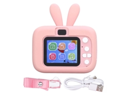 Câmera Digital Infantil 20mp 1080p Com Tela 2 Polegadas Foco Automático Usb E Jogos Puzzle Rosa