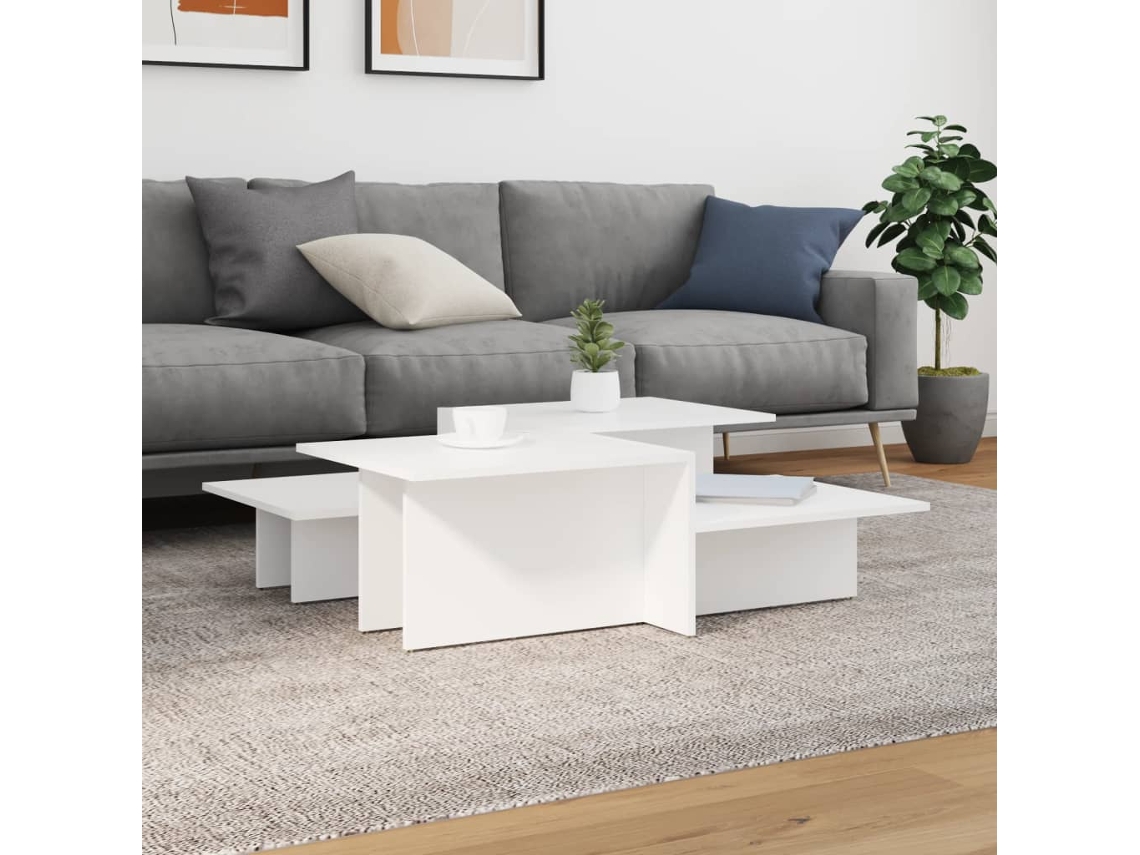Vidaxl Mesas De Centro 2 Pcs Derivados De Madeira Branco