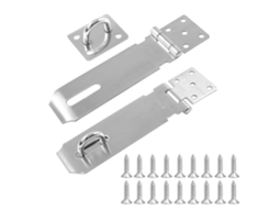 Cadenas para portones Moraillon, 2 piezas de acero inoxidable de 5 pulgadas para portones, garajes y puertas exteriores con tornillos (plateadas)