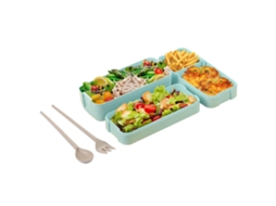 Caixa de Almoço para Adultos e Crianças 3 em 1 Compartment Container Segurança no Micro-Ondas NEVEANCE
