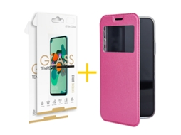 Pack 2 X Película de Vidro Temperado 2.5D Capa GANDY Samsung Galaxy A02 GANDY Flip Cover Rosa GANDY