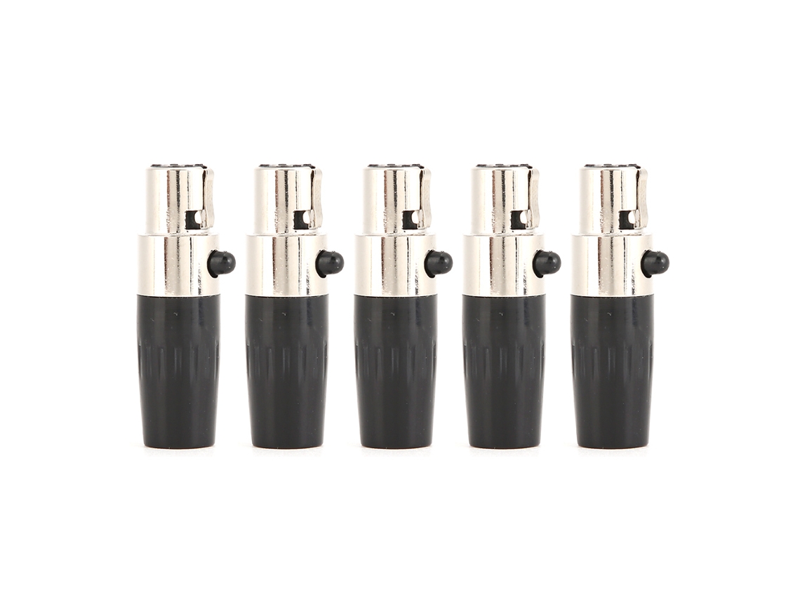 5 Peças Conector Xlr Fêmea Mini De 4 Núcleos Para Microfone Áudio