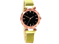 Reloj De Pulsera Analógico De Cuarzo Con Correa De Acero Redondo Moda (oro)