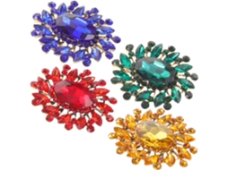 Ciieeo De 4 Broches Vintage Em Liga Metálica Com Pedras Preciosas, Broches Femininos Para Casamento.