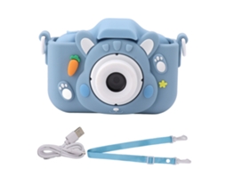 Câmera Infantil 2 Polegadas Reconhecimento Facial Ai Multifuncional Usb Brincadeira Azul
