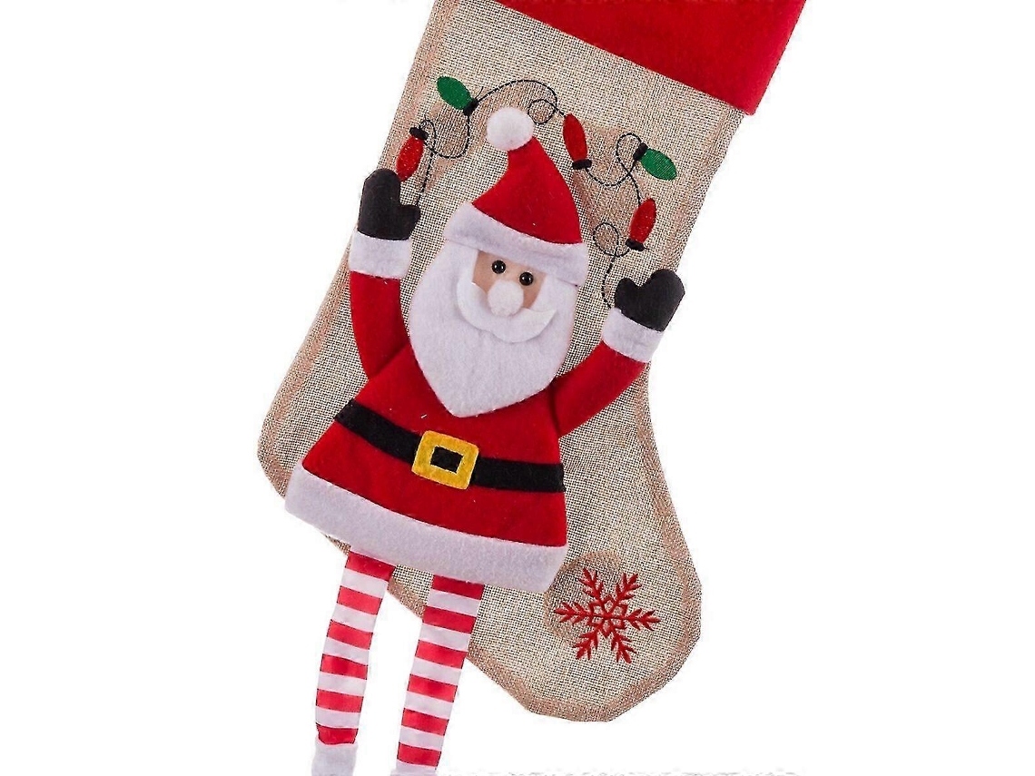 Meia De Natal De Tecido Multicolorido Papai Noel 47 X 28 X 28 Cm Olysi Shop
