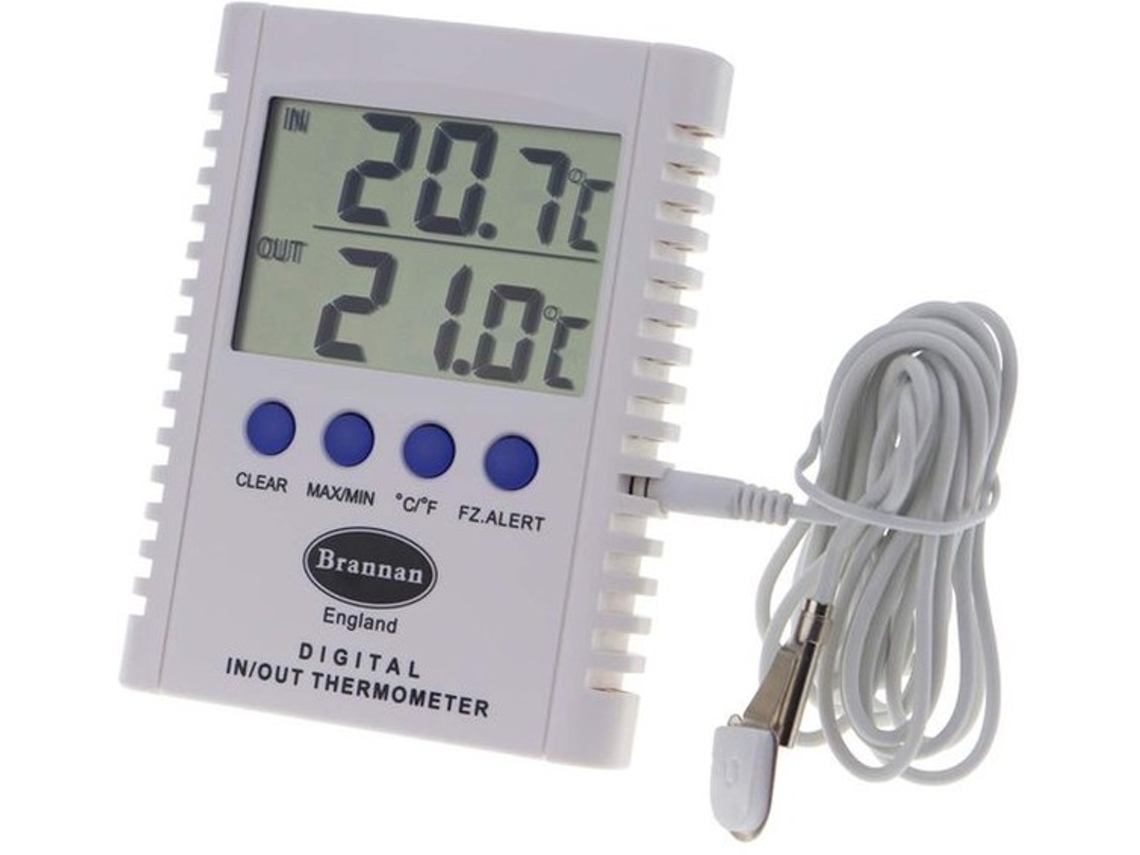 Termômetro Digital Max-min Para Interior E Exterior Com Tela Grande E Fio De Sonda De 2,5m