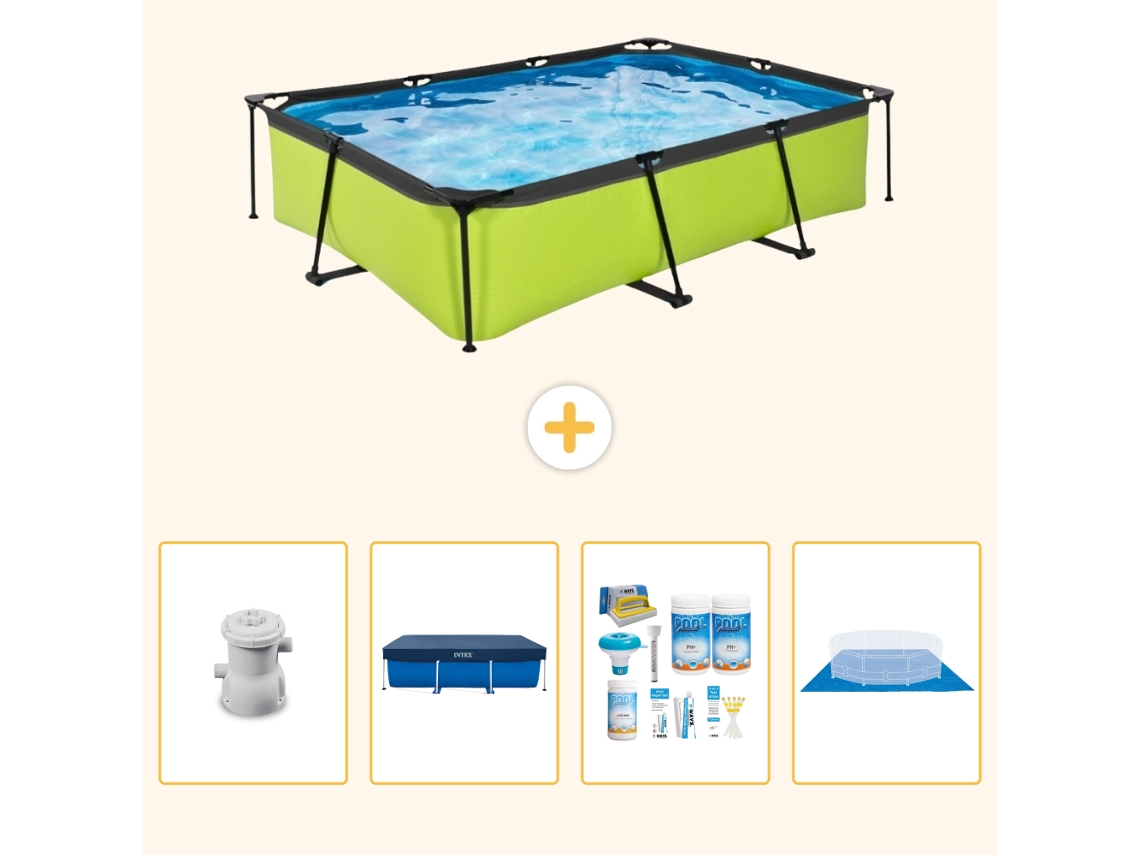 Piscina Exit Retangular 300x200x65 Cm 5 peças Scb1 EXIT TOYS