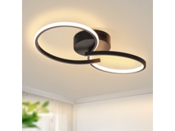 ZMH Luminária de teto LED preta moderna de 12 W (branco quente 3000 K) para sala de estar, quarto, cozinha e corredor