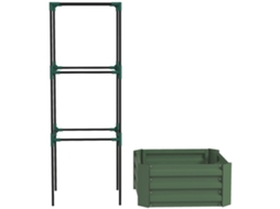 Floreira Grande Com Treliça E Base Aberta Para Plantas Trepadoras 61x61x140 Cm Verde