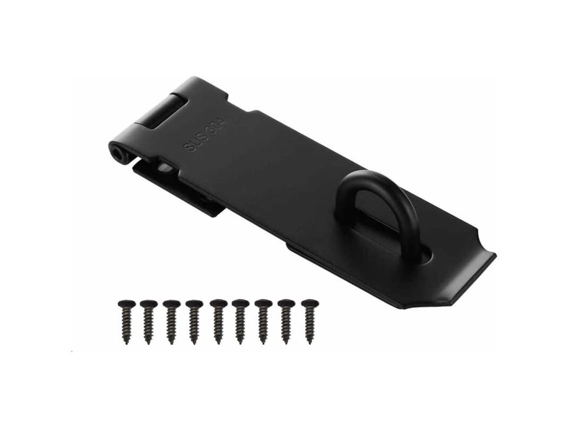 Cadeado Com Haste De 5 Polegadas, Segurança, Aço Inoxidável Para Porta, Gaveta, Armário, Preto