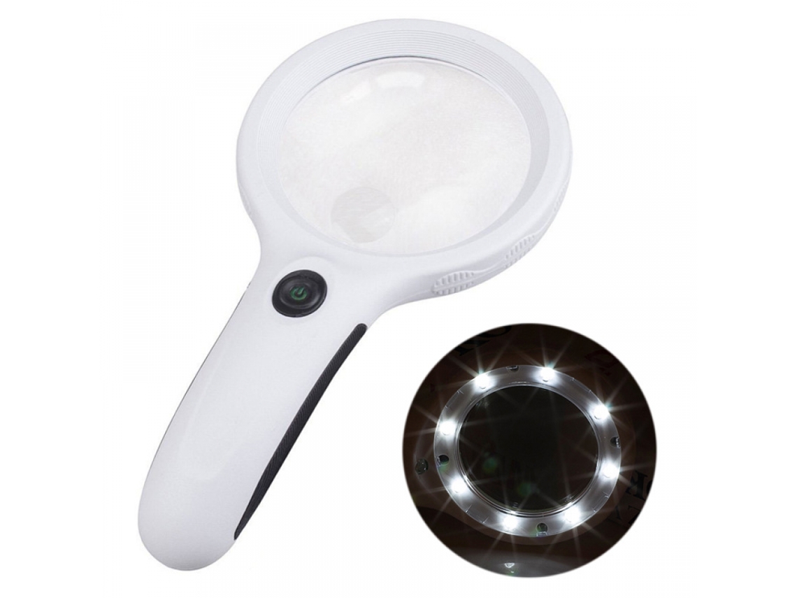 Lupa Portátil com Luz Uv/led 4x 2 em 1 BRILVIBERA