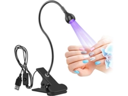 Lâmpada Uv para Unhas, Secador de Unhas Led Cura Cola, Cola Usb 3w Luz com Clipe GOKOCO (preto)