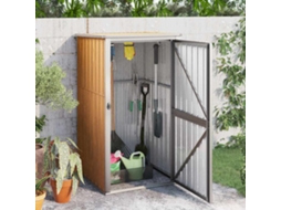 Vidaxl Abrigo P/ Ferramentas Jardim Aço Galvanizado Castanho