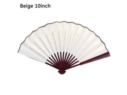 Leque De Mão Dobrável Em Tecido De Seda Brilhante, Estilo Elegante, Para Festas E Casamentos, Cor Bege