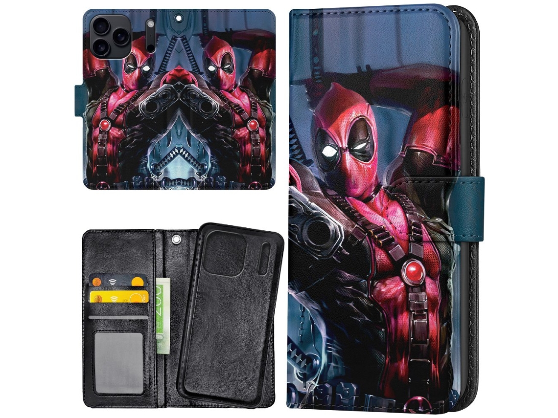 Capa Carteira Para Iphone 17 Pro Max/capa Deadpool