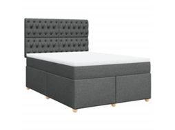 Box Spring Bed, Box Spring Beds Vidaxl Cinzeto Tecido (140 X 200 Cm)