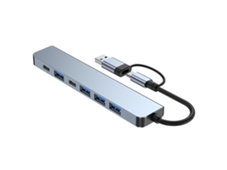 Hub Usb C/usb 2 Em 1 Inf Com 7 Portas Usb 3.0 Para Windows E Macos. Aquaforge