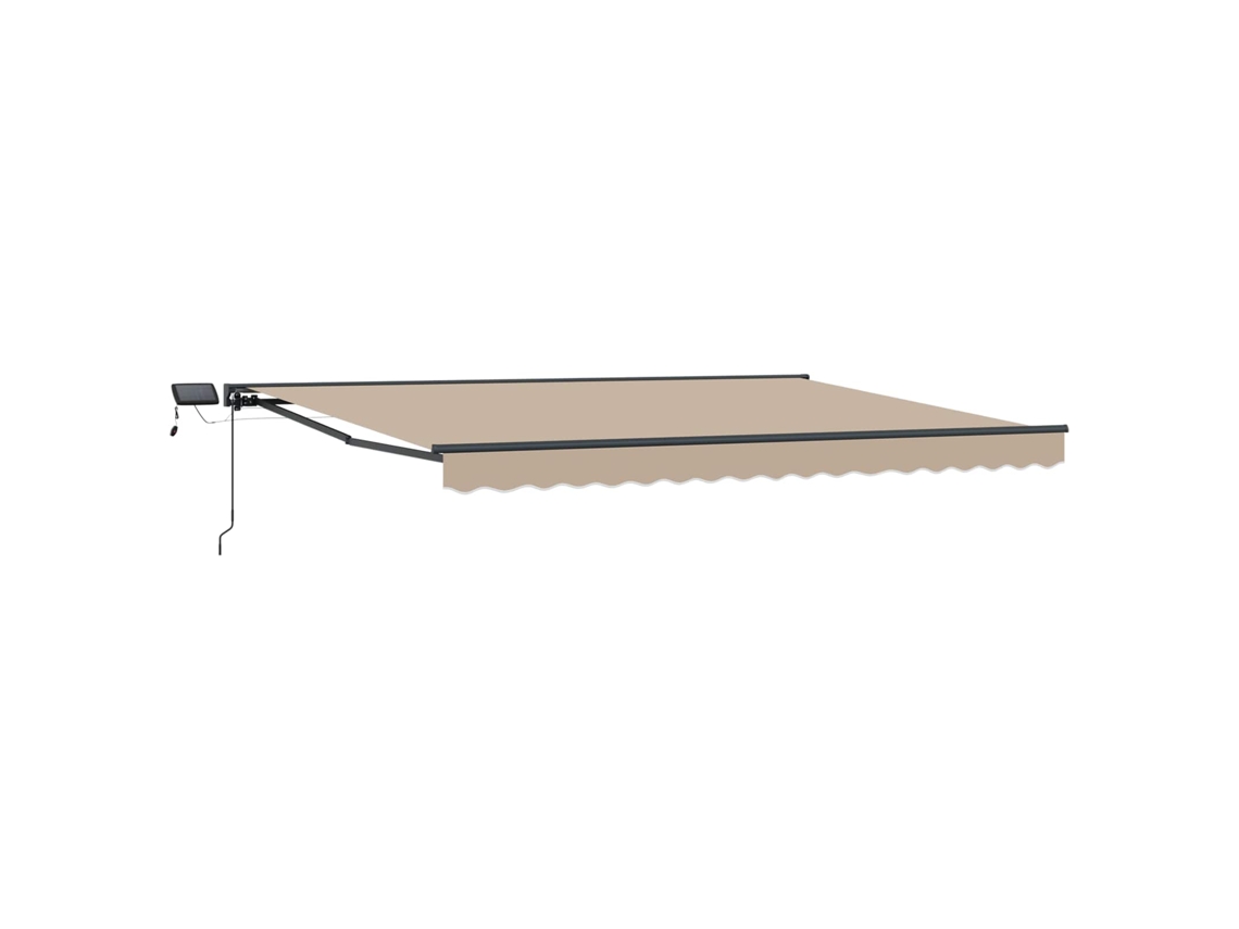 Vidaxl Estrutura De Toldo Manual Com Leds Bege E Antracite 4,5 × 3 M