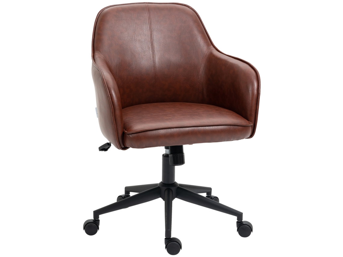 Cadeira Escritório Marrom, Balanço, Ajustável 93-101cm, 120kg, Courino.-mhy