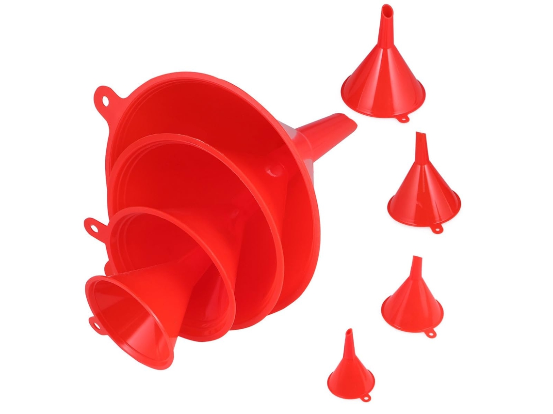 Funis De Plástico Vermelho Shineofi, Fáceis De Guardar Na Cozinha E No Carro, Conjunto Com 2 Unidades, Adequados Para