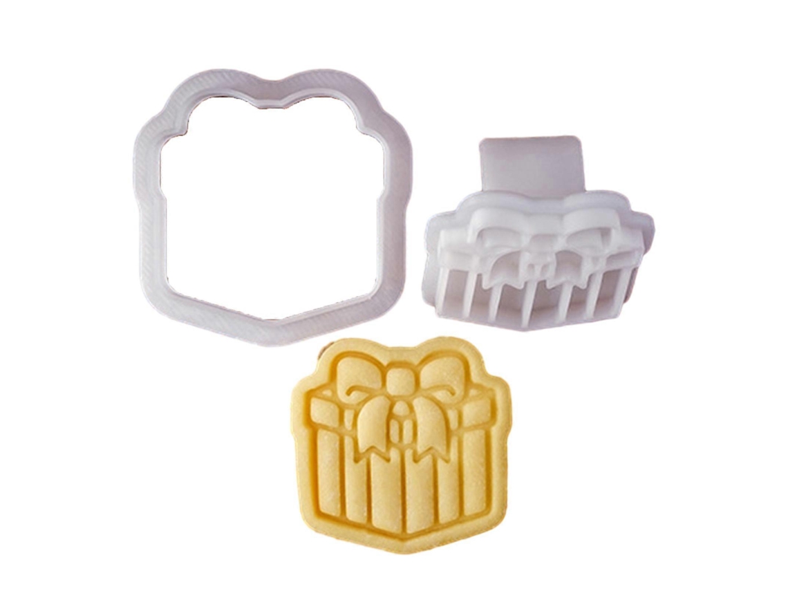 Cortadores De Biscoito De Natal Em Caixa De Presente, Moldes De Biscoito Com Tema Natalino, Cortadores De Bolo, Moldes De Plástico Para Relevo De Bisc