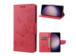 Capa De Couro Com Aba Horizontal E Estampa De Borboleta Para Samsung Galaxy S23+ 5g