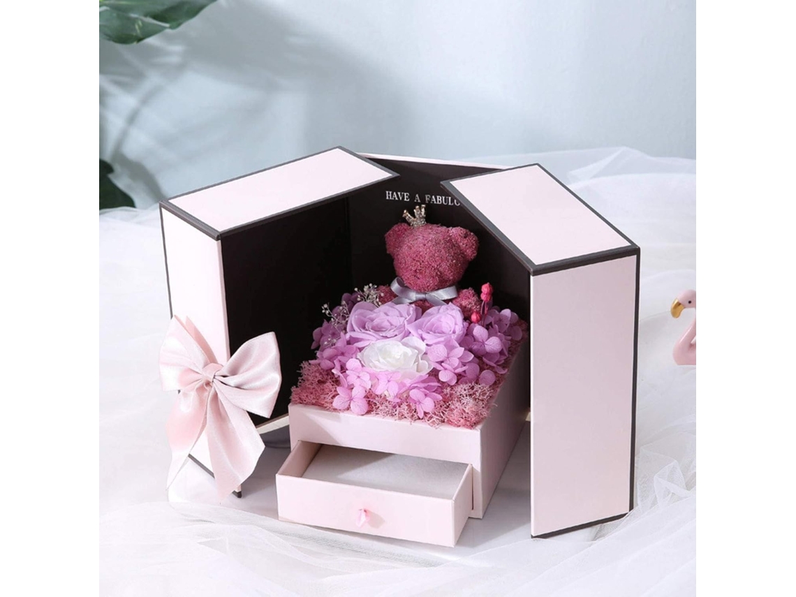 Na Dia Dos Namorados Presente Criativo Imortal Rosa Flor Caixa De Presente Colar Batom Brinco Caixa De Jóias Para Namorada Romance Ehstmind