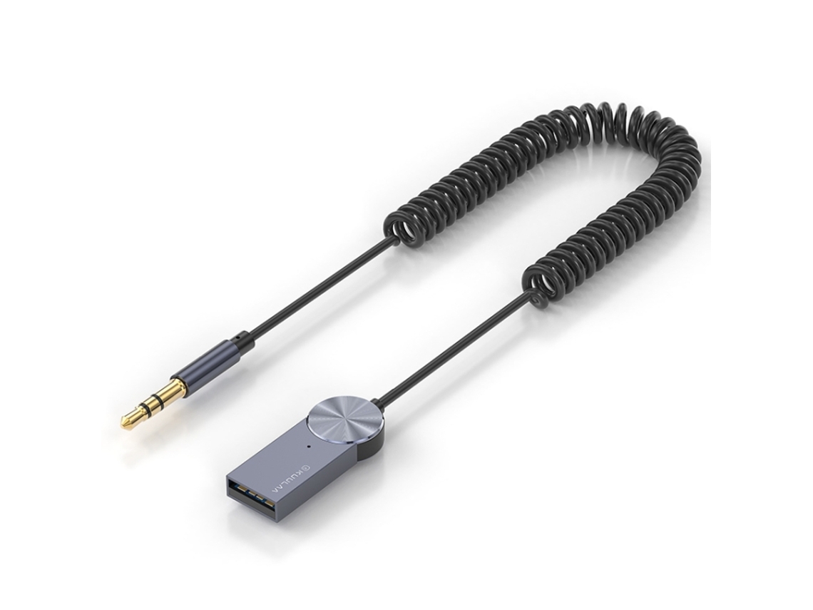Recetor Bluetooth ZRUXE Kl yp04 5.0 Aux 3.5mm com Microfone e Cabo em Espiral (35-100cm) | ZRUXE