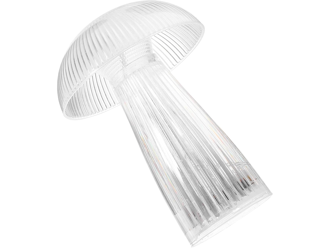 Base de mesa Ukcoco em formato Cogumelo transparente, com iluminação LED suave de 0,5 W, ideal para criar um ambiente aconchegante.