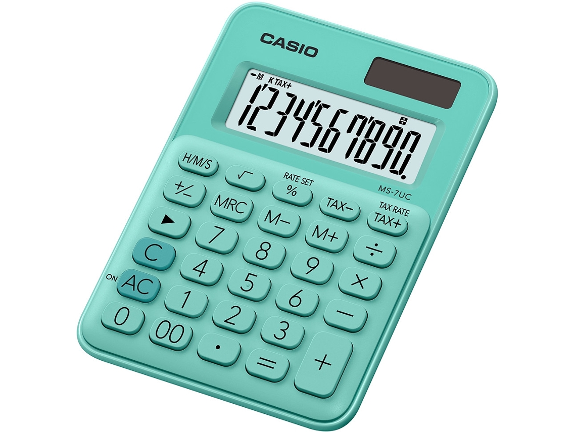 Tela verde da calculadora da área de trabalho da calculadora CASIO Ms-7Uc