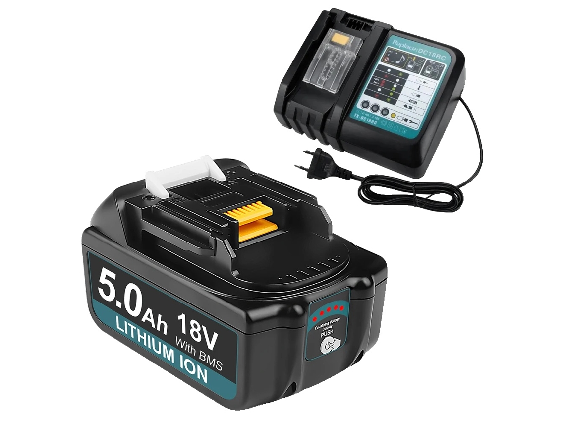 Bateria Makita 18 V, recarregável, tecnologia de íons de lítio, conjunto B de 5 Ah, 18 V OEM